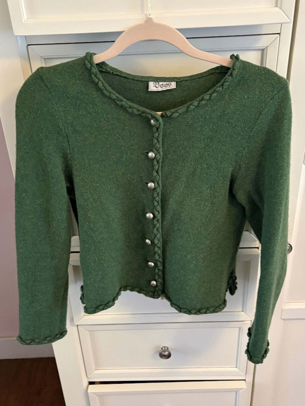 Gorgeous color, vintage German wool cardigan, XXS